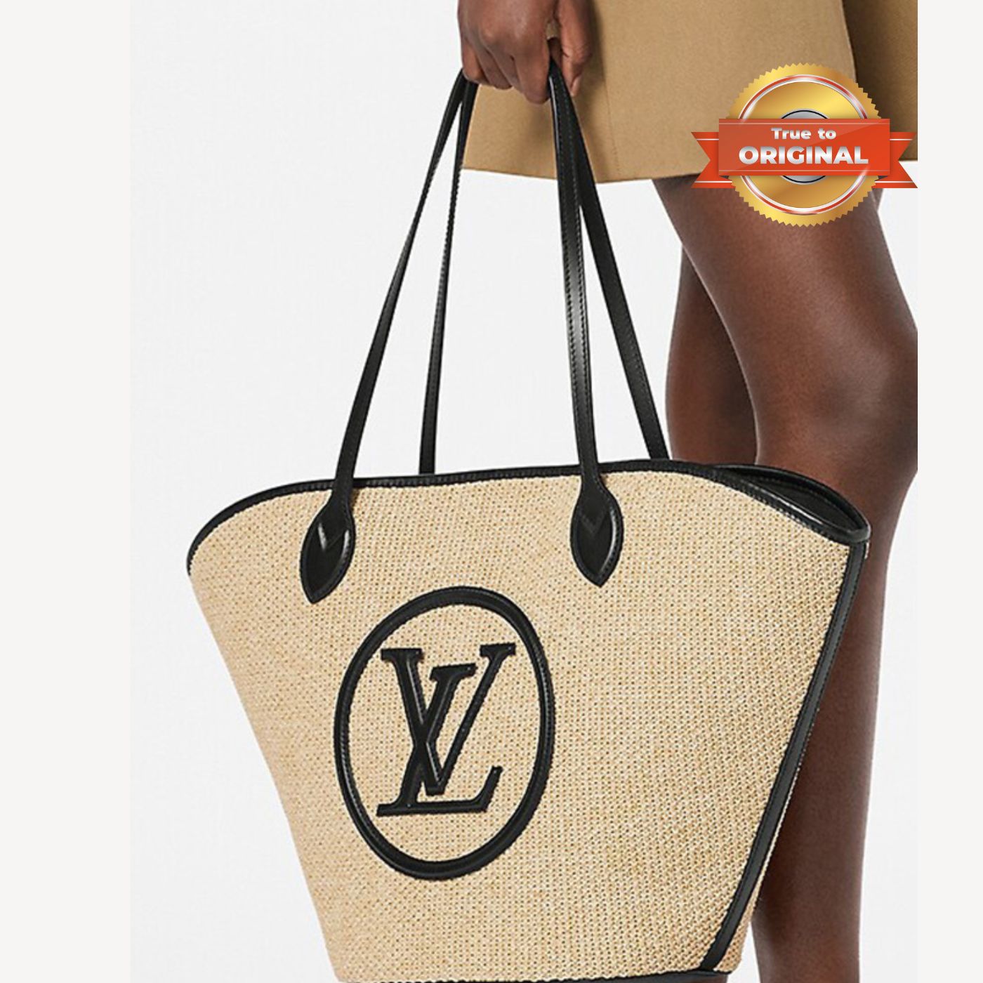 [True-to-ORIGINAL] Louis Vuitton Saint Jacques Raffia Black For Women 22.4in/57cm